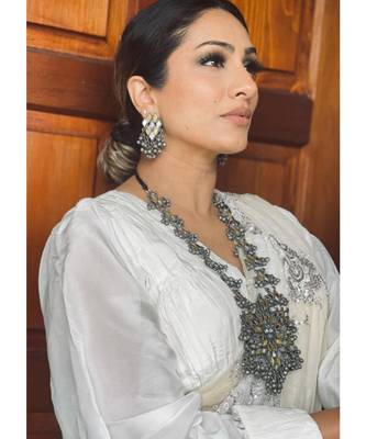Long Mirror Necklace set With Kada 3