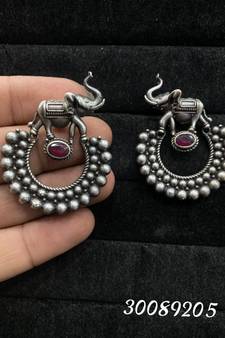 Antique Elephant Stone Stud Earrings