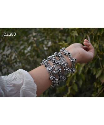 Multi Design Ghunghroo Bangle set with ring 2