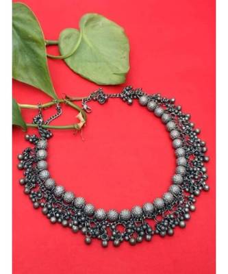 Black Polish Choker Necklace with Gunghroo 3
