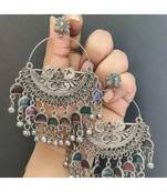 Peacock Chandbali Enamel Earrings