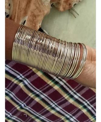 Silver Plain Bangle set 2