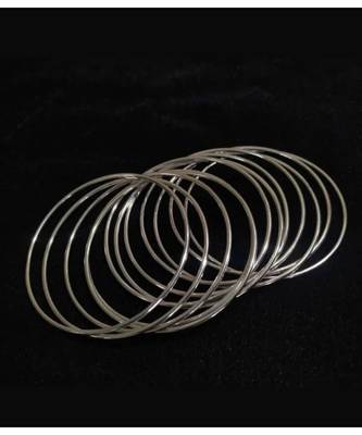 Silver Plain Bangle set 3