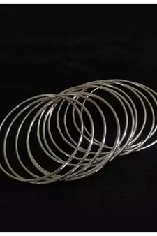 Silver Plain Bangle set