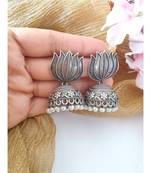 Antique Lotus Jhumka Earrings