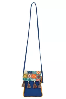 Geomat Digital Printed Canvas Sling Bag Blue & Multi
