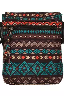 Geomat Digital Printed Cotton Canvas Sling Bag Black, Green & Multi