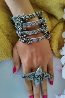 Antique Ghunghroo Kada With Ring