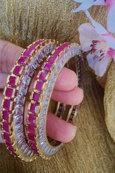 Cz Pink Bangles
