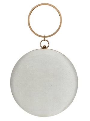 Anekaant Zodiac Embellished Faux Silk Clutch-Leo (Natrual & Gold) 3