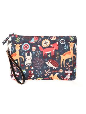 Anekaant Modish Navy & Multi Polyester Quirky Cosmetic Pouch 1