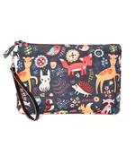 Anekaant Modish Navy & Multi Polyester Quirky Cosmetic Pouch