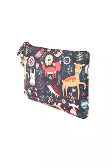 Anekaant Modish Navy & Multi Polyester Quirky Cosmetic Pouch