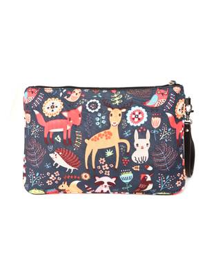 Anekaant Modish Navy & Multi Polyester Quirky Cosmetic Pouch 3