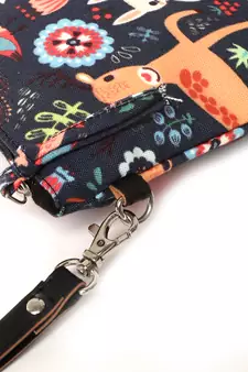 Anekaant Modish Navy & Multi Polyester Quirky Cosmetic Pouch