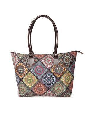 Anekaant Mandala Digital Printed Canvas Multicolor Tote Bag 1
