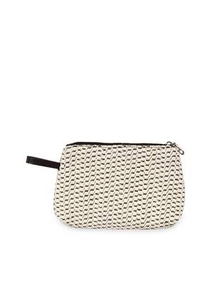 Anekaant Classy Natural & brown Cotton Matte Cosmetic Pouch 1