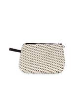 Anekaant Classy Natural & brown Cotton Matte Cosmetic Pouch