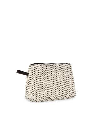 Anekaant Classy Natural & brown Cotton Matte Cosmetic Pouch 2