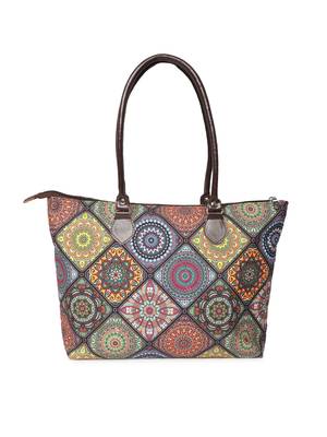Anekaant Mandala Digital Printed Canvas Multicolor Tote Bag 3