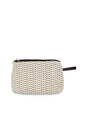 Anekaant Classy Natural & brown Cotton Matte Cosmetic Pouch 3