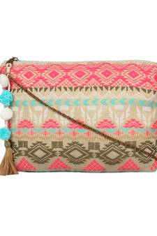 Anekaant Raster Multi Cotton Woven Jacquard Sling Bag