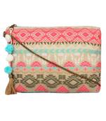 Anekaant Raster Multi Cotton Woven Jacquard Sling Bag