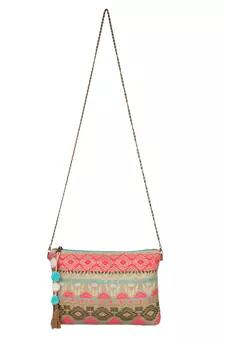 Anekaant Raster Multi Cotton Woven Jacquard Sling Bag
