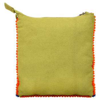 Frill Green Canvas Tassel Sling Bag 3