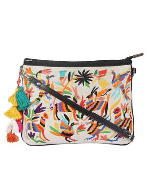 Anekaant Glary White Multicolored Cotton Sling Bag 1