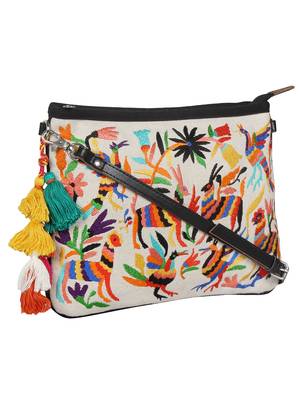 Anekaant Glary White Multicolored Cotton Sling Bag 2