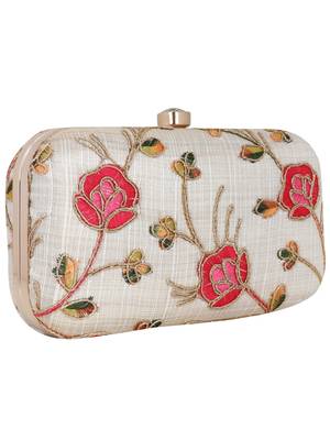 Miniaudiere White and Multicoloured Evening Clutch Bag 2
