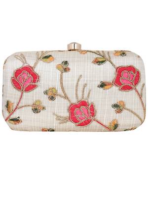 Miniaudiere White and Multicoloured Evening Clutch Bag 3