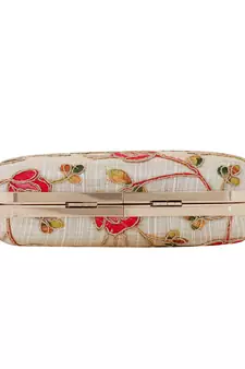 Miniaudiere White and Multicoloured Evening Clutch Bag