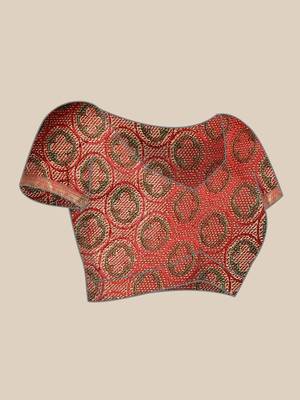 Mustard Woven Banarasi silk blend Saree With Blouse 5