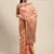 Dark Peach Woven Linen Saree With Blouse