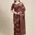 Chocolate Woven Linen Saree With Blouse