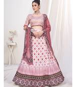 Fancy Pink Digital Printed Banglori Silk Lehenga Choli