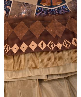 Brown Digital Printed Banglori Silk Lehenga Choli 3