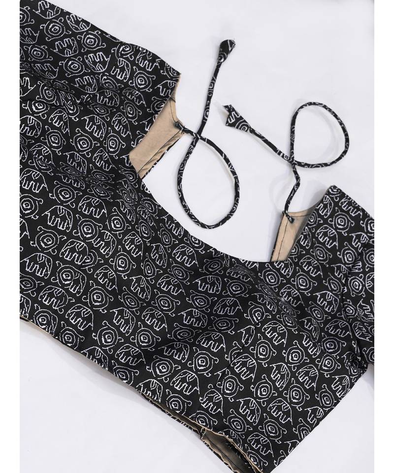 Cream or Black Digital Printed Banglori Silk Lehenga Choli