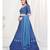 Sapphire Blue Digital Printed Banglori Silk Lehenga Choli