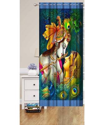 Digital printed Polyester Curtain set of 2 pcs stitched and fitted with eyelet By FRIMERR 1