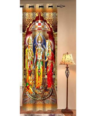 Digital printed Polyester Curtain set of 2 pcs stitched and fitted with eyelet By FRIMERR 1