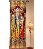 Digital printed Polyester Curtain set of 2 pcs stitched and fitted with eyelet By FRIMERR