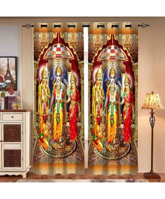 Digital printed Polyester Curtain set of 2 pcs stitched and fitted with eyelet By FRIMERR 2