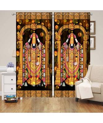 Digital printed Polyester Curtain set of 2 pcs stitched and fitted with eyelet By FRIMERR 2