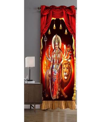 Digital printed Polyester Curtain set of 2 pcs stitched and fitted with eyelet By FRIMERR 2
