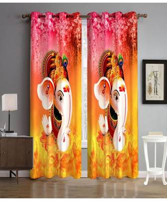 Digital printed Polyester Curtain set of 2 pcs stitched and fitted with eyelet By FRIMERR 1