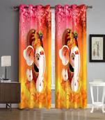 Digital printed Polyester Curtain set of 2 pcs stitched and fitted with eyelet By FRIMERR