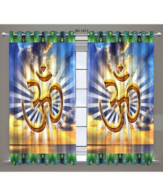 Digital printed Polyester Curtain set of 2 pcs stitched and fitted with eyelet By FRIMERR 2
